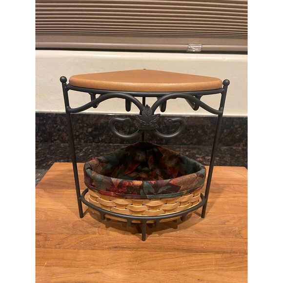 longaberger Basket Wrought Iron Corner Stand - Picture 1 of 7